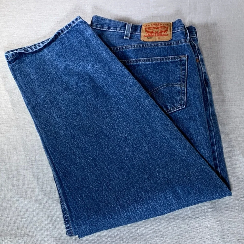 Levis 550 Relaxed Fit Jeans Mens W44‎ L32 Fits 30 Blue Denim